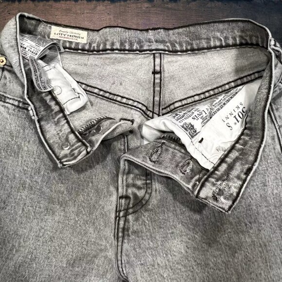 LEVI'S 501 S Men's Jeans Grey Skinny Straight Leg‎ Button Fly Vintage Wash 25X29 - Picture 4 of 15